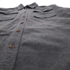 Eddie Bauer Chamois Cloth Flannel Work Shirt, Size L, Gray, Cotton, Double Pocket