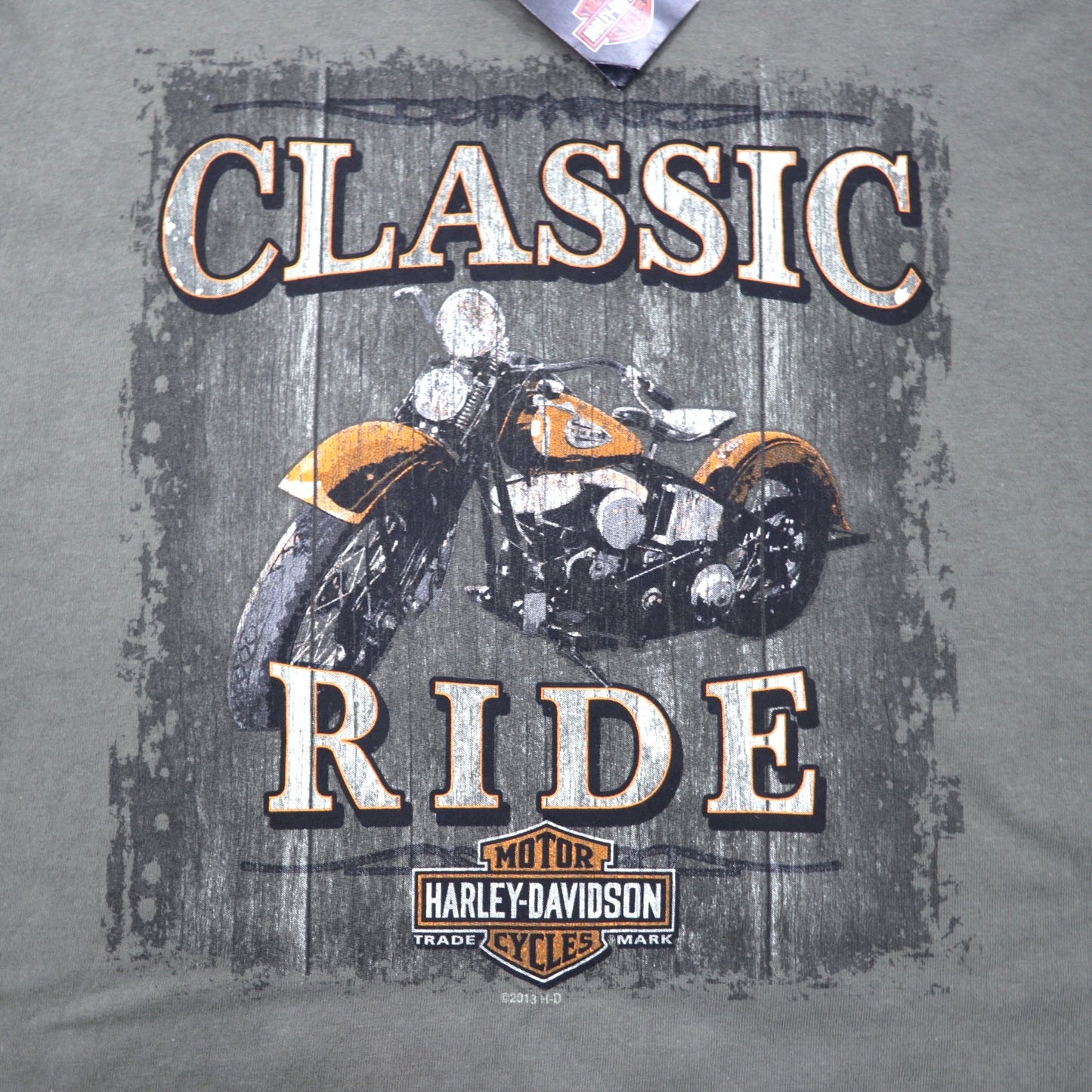 HARLEY DAVIDSON 両面プリント Tシャツ 3XL カーキ コットン CLASSIC RIDE ビッグサイズ ホンジュラス製 未使用