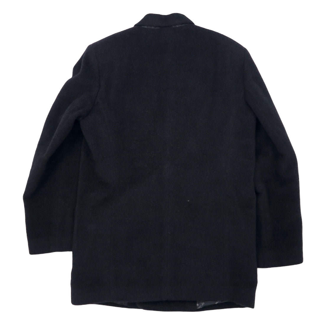 80s VALENZA PO SPORTS Cashmere Blend Double Breasted Tailored Jacket Size 40 Black Wool Gold Buttons Emblem Logo Made in Japan