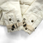 Ralph Lauren 90s Motorcycle Jacket, Size M, White, Nylon with PRIMALOFT Padding