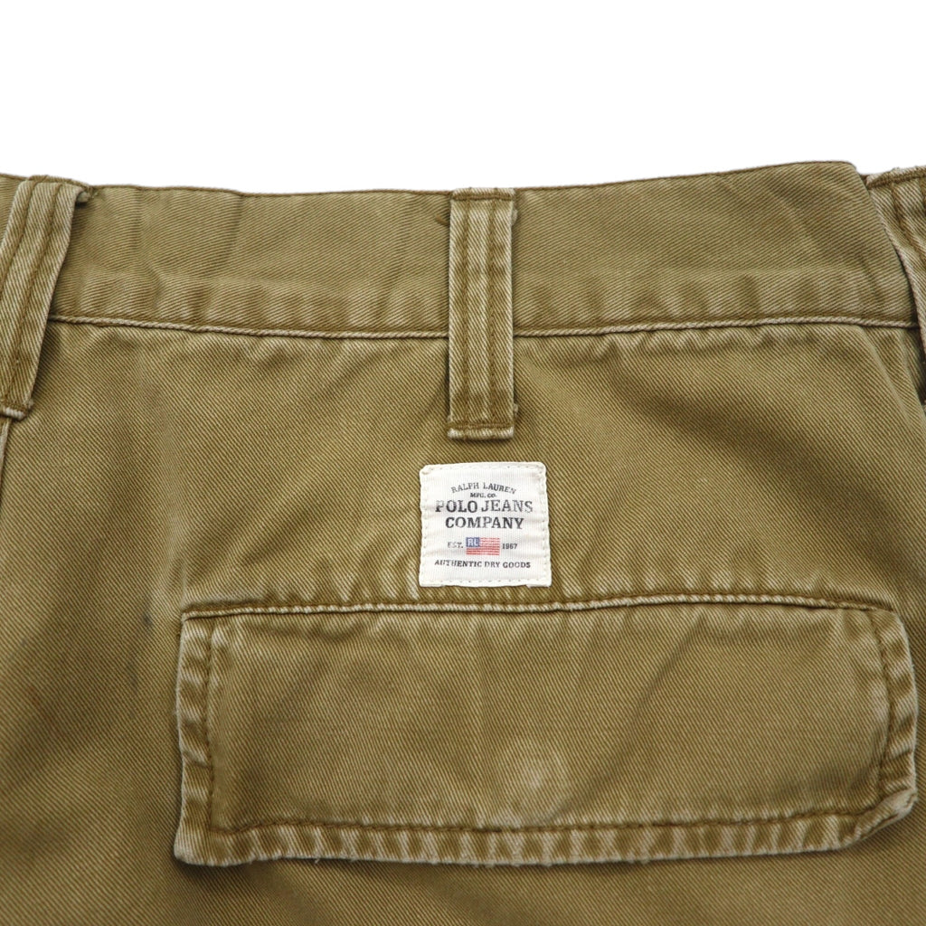 POLO JEANS COMPANY RALPH LAUREN バギー ショート カーゴパンツ ハーフパンツ L ベージュ コットン