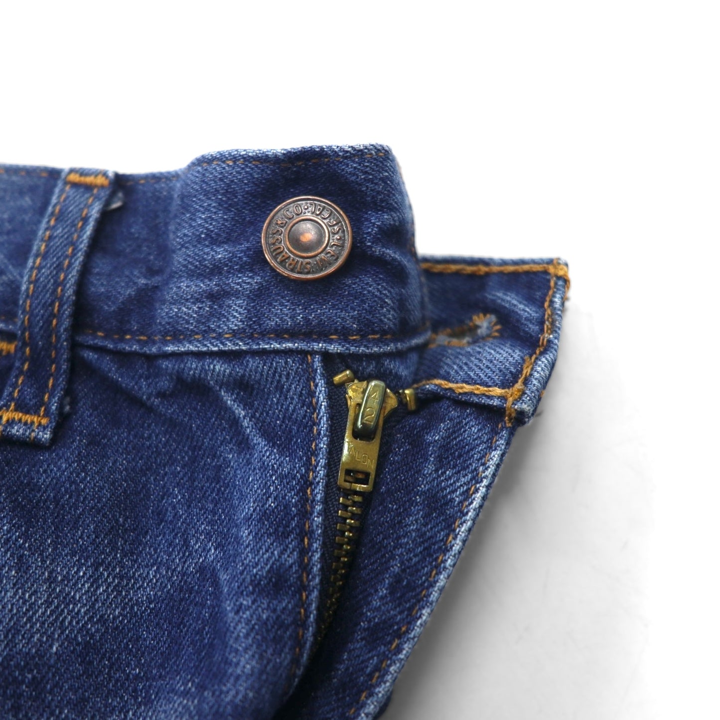 LEVI'S VINTAGE CLOTHING (LVC) 606 Orange Tab Big E Denim Jeans, Size M, Indigo, 42-Tall Talon Zip, 1969, 30605-0056