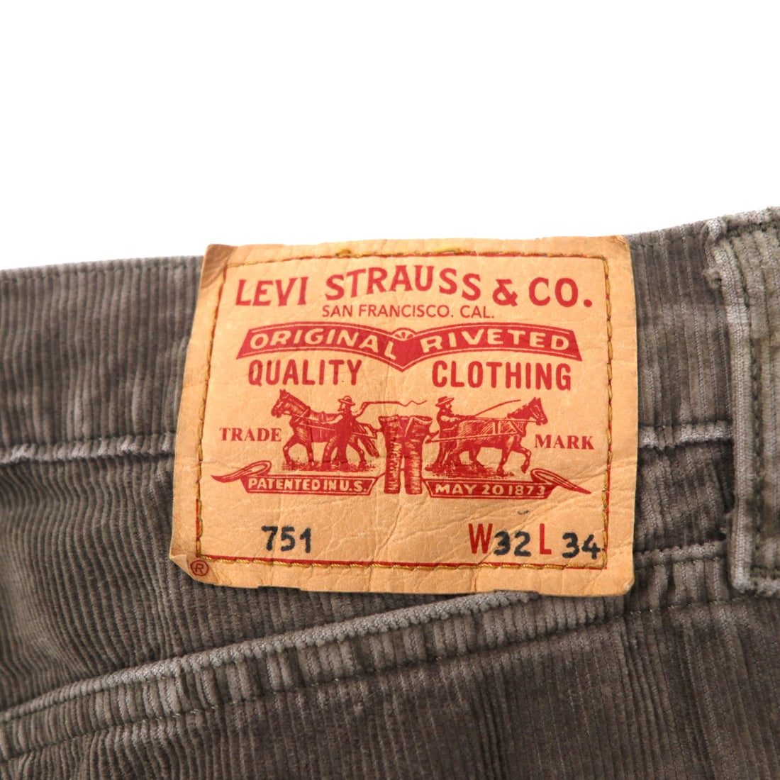 Levi's Euro Levi's 751 Corduroy Pants Size 32 Grey Cotton Zipper Fly 751-8415 Made in Türkiye