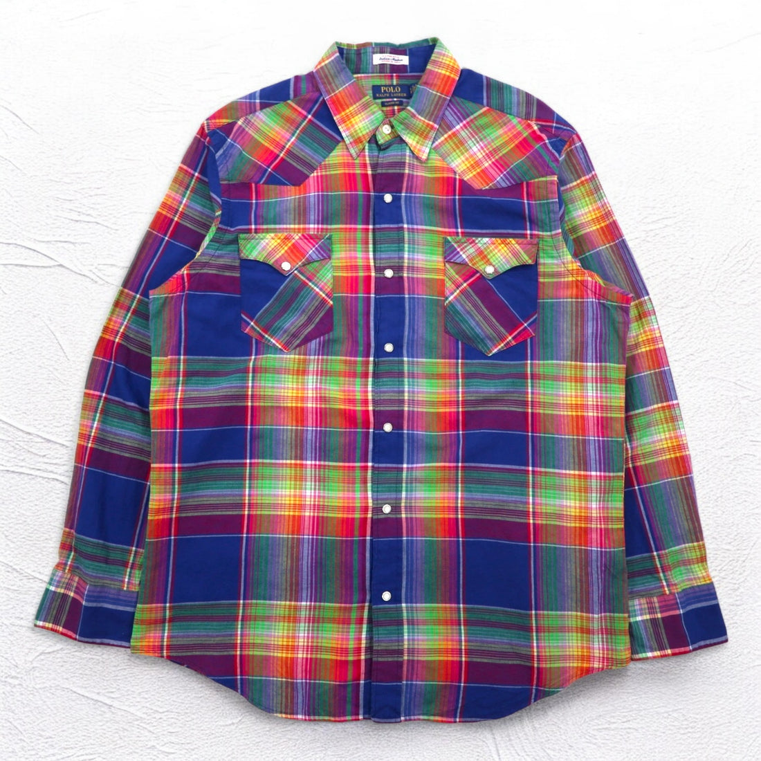 POLO RALPH LAUREN INDIAN MADRAS WESTERN SHIRT XL CHECK CLASSIC FIT