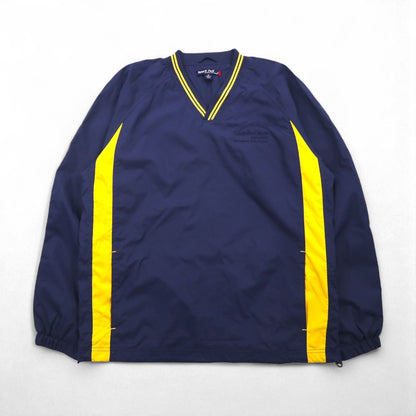 VINTAGE ピステ ナイロン プルオーバー ナイロンジャケット ジャージ M ネイビー ドローコード