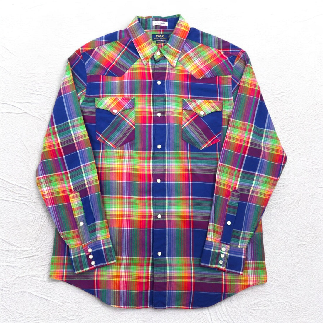 POLO RALPH LAUREN INDIAN MADRAS WESTERN SHIRT XL CHECK CLASSIC FIT