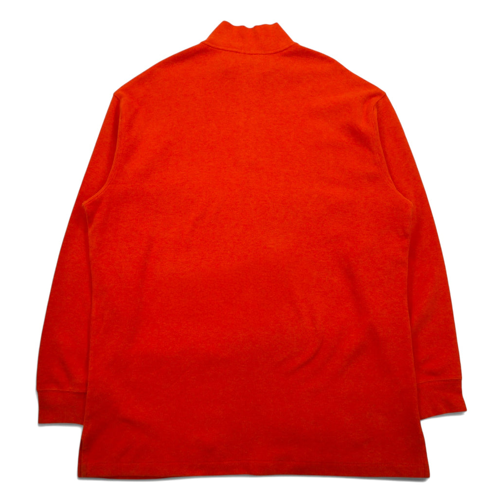 POLO RALPH LAUREN Big Size Half Zip Sweatshirt 2XL Orange Cotton Small Pony Embroidery