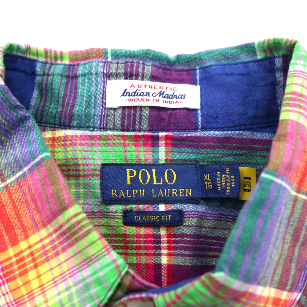 POLO RALPH LAUREN INDIAN MADRAS WESTERN SHIRT XL CHECK CLASSIC FIT