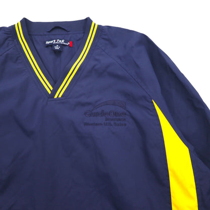 VINTAGE ピステ ナイロン プルオーバー ナイロンジャケット ジャージ M ネイビー ドローコード