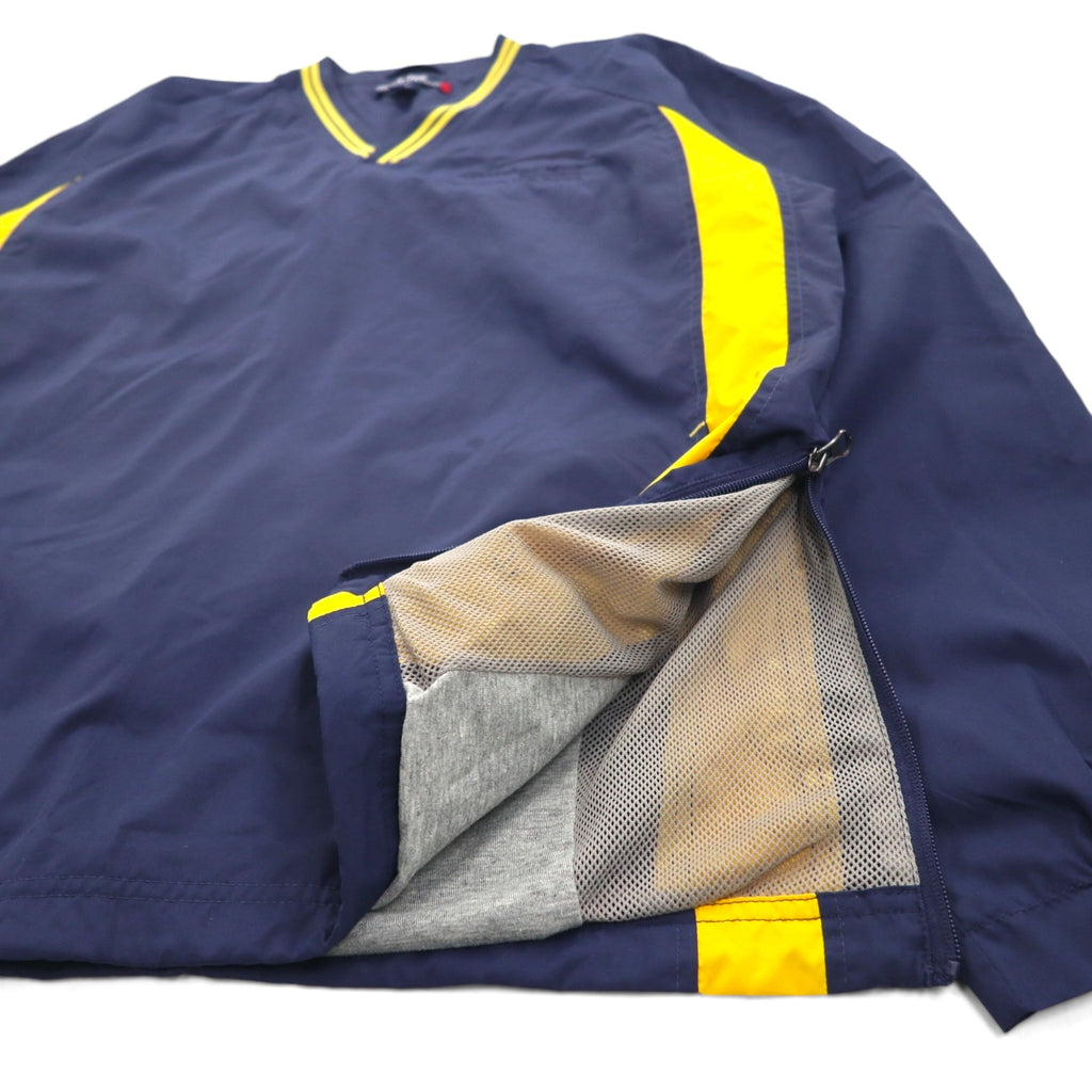 VINTAGE Piste Nylon Pullover Jacket Jersey Size M Navy Drawcord