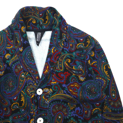 JOYRICH Paisley Sweat Cardigan Shawl Collar Jacket S Multicolor All-over Print Cotton
