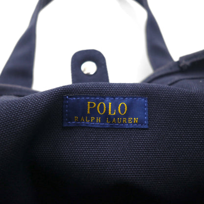 POLO RALPH LAUREN キャンバス トートバッグ ネイビー ビッグポニー 刺繡