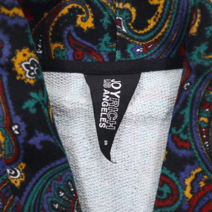 JOYRICH Paisley Sweat Cardigan Shawl Collar Jacket S Multicolor All-over Print Cotton