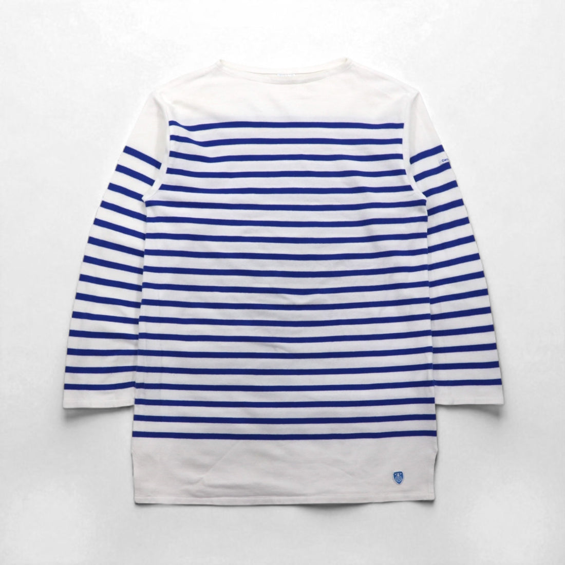 ORCIVAL ビッグ コットンロード フレンチバスクシャツ 2XL ホワイト ブルー ボートネック フランス製