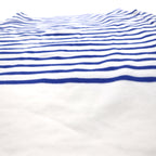 ORCIVAL Big Cotton Road French Basque Shirt, Size 2XL, White and Blue, Boat Neck, Made in France