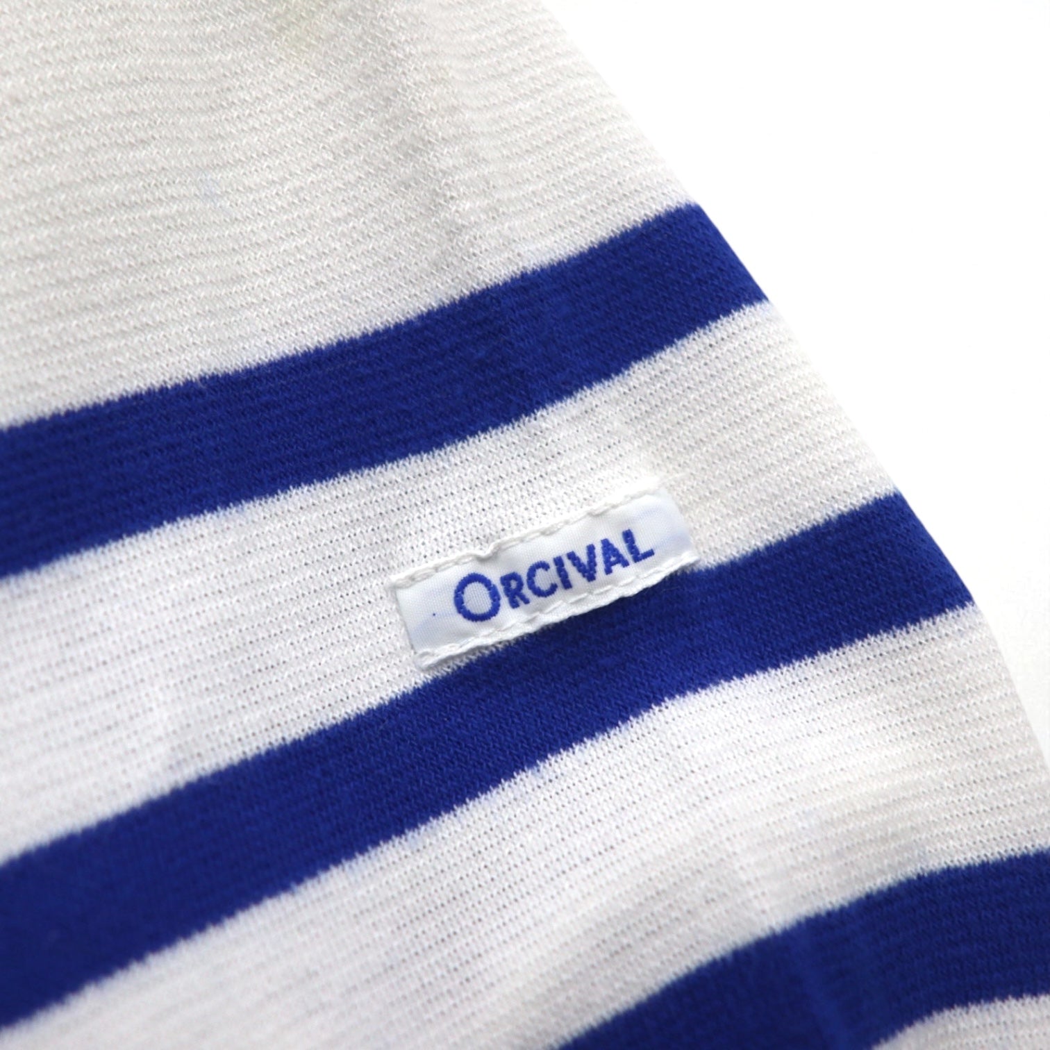 ORCIVAL Big Cotton Road French Basque Shirt, Size 2XL, White and Blue, Boat Neck, Made in France