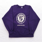 MV SPORT 90s Reverse Weave PRO-WEAVE College Print Sweatshirt XL Purple Fleece Lining DOWNSTATE
