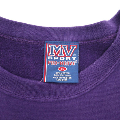 MV SPORT 90年代 リバースウィーブ PRO-WEAVE カレッジプリント スウェット XL パープル 裏起毛 DOWNSTATE