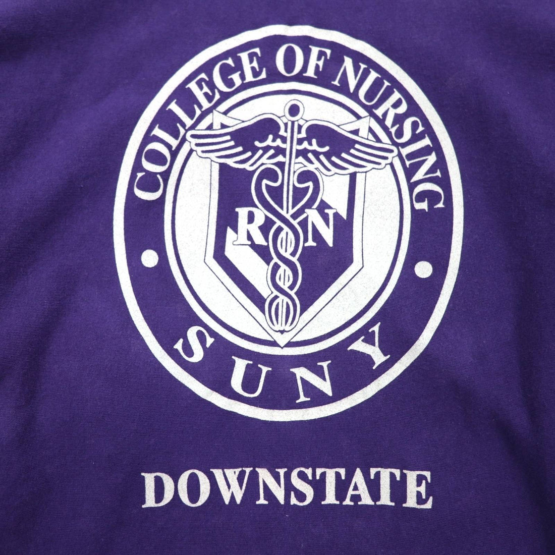 MV SPORT 90s Reverse Weave PRO-WEAVE College Print Sweatshirt XL Purple Fleece Lining DOWNSTATE