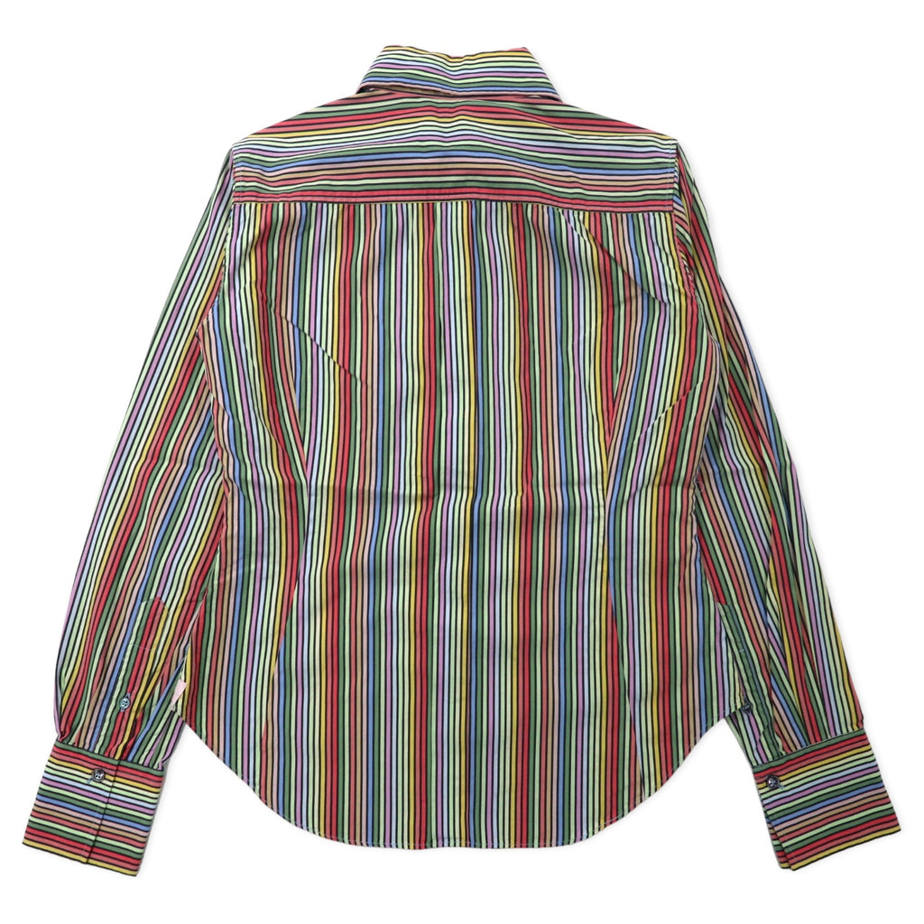 Paul Smith BLUE Italian Dress Shirt Size 40 Multicolor Striped Cotton