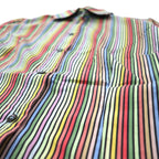 Paul Smith BLUE Italian Dress Shirt Size 40 Multicolor Striped Cotton