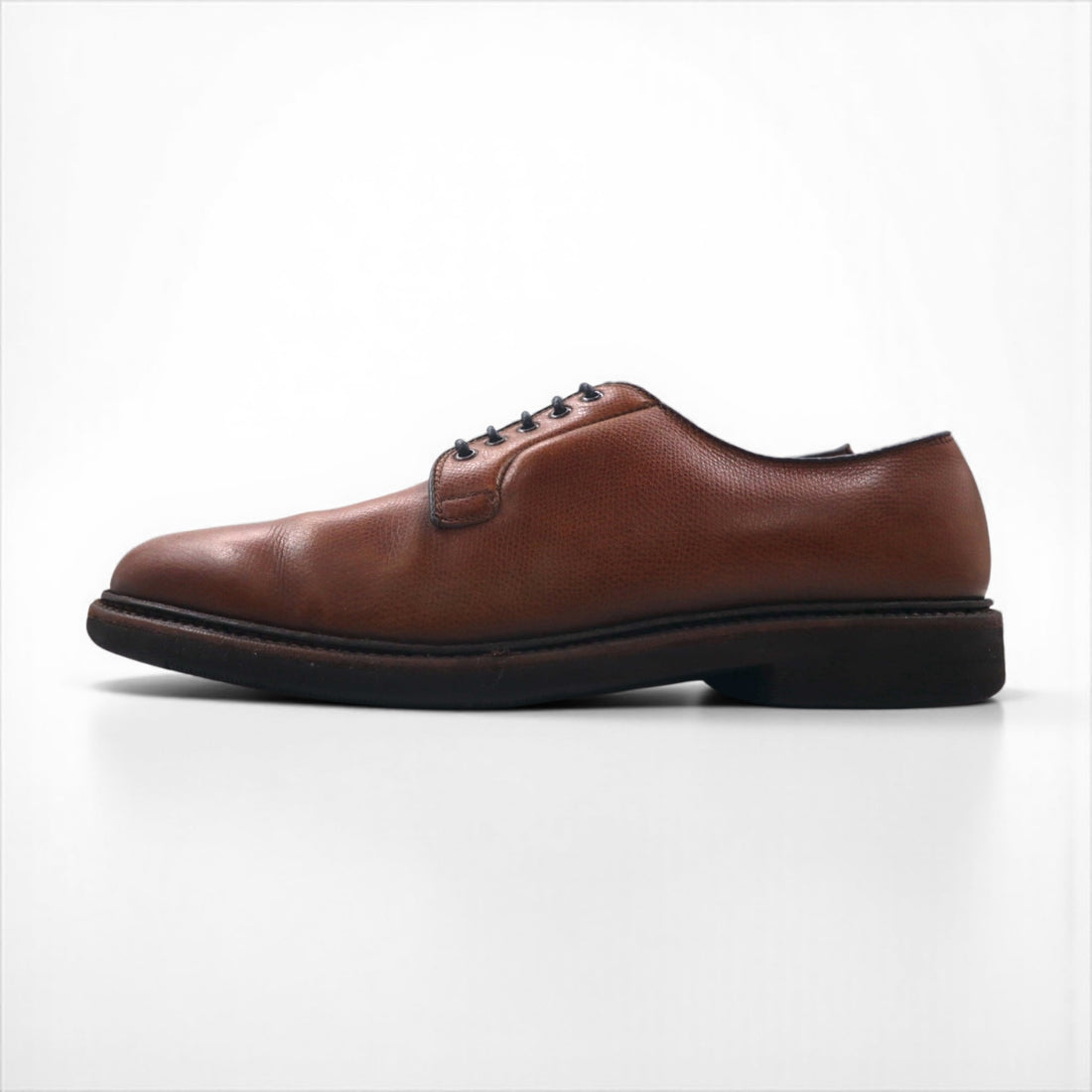 McMAHAN SHOES Plain Toe Dress Shoes, Size 27cm, Brown Leather, Vibram Sole