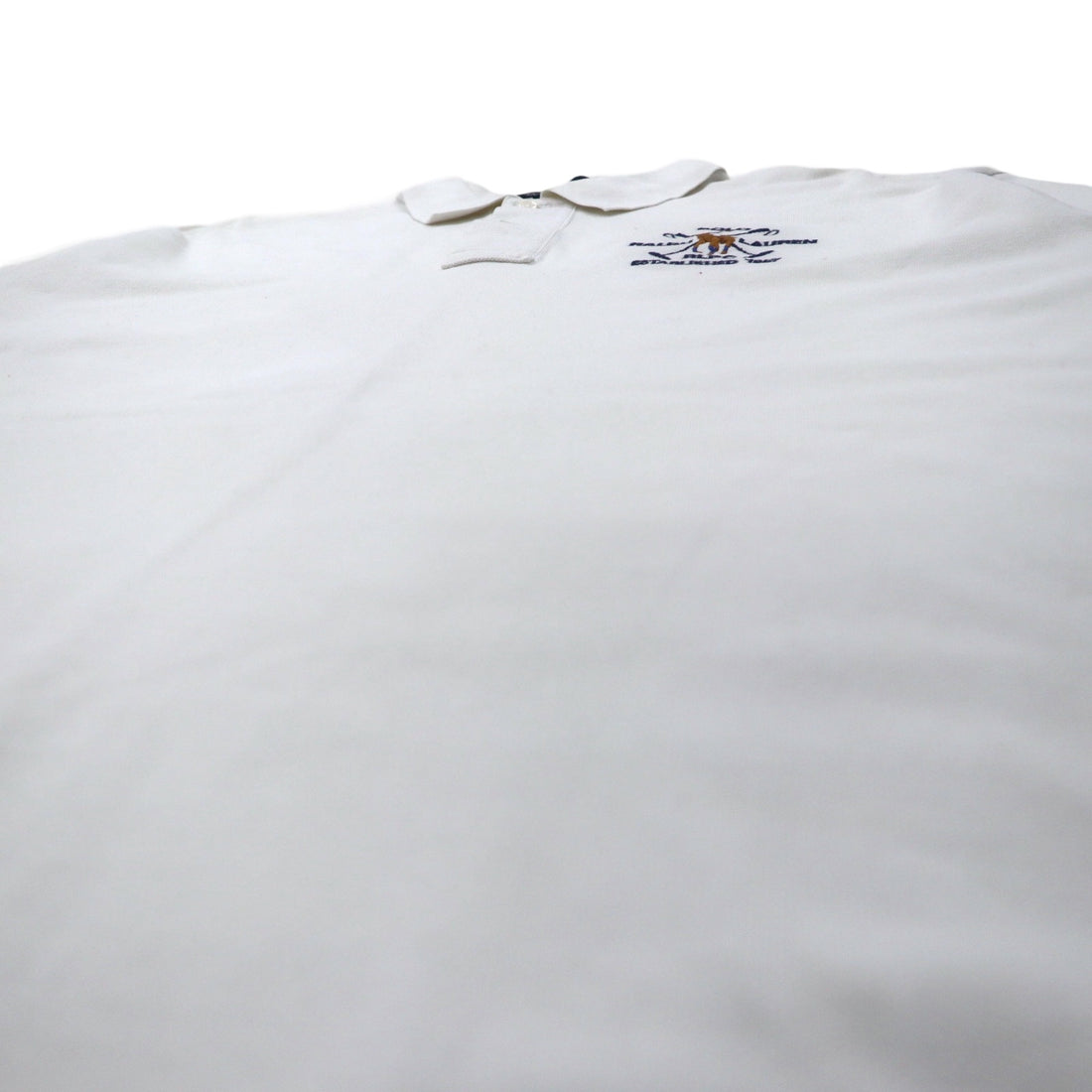Polo by Ralph Lauren 90s Polo Shirt, XL, White, Cotton, Pique, Pony Embroidery, Made in Peru