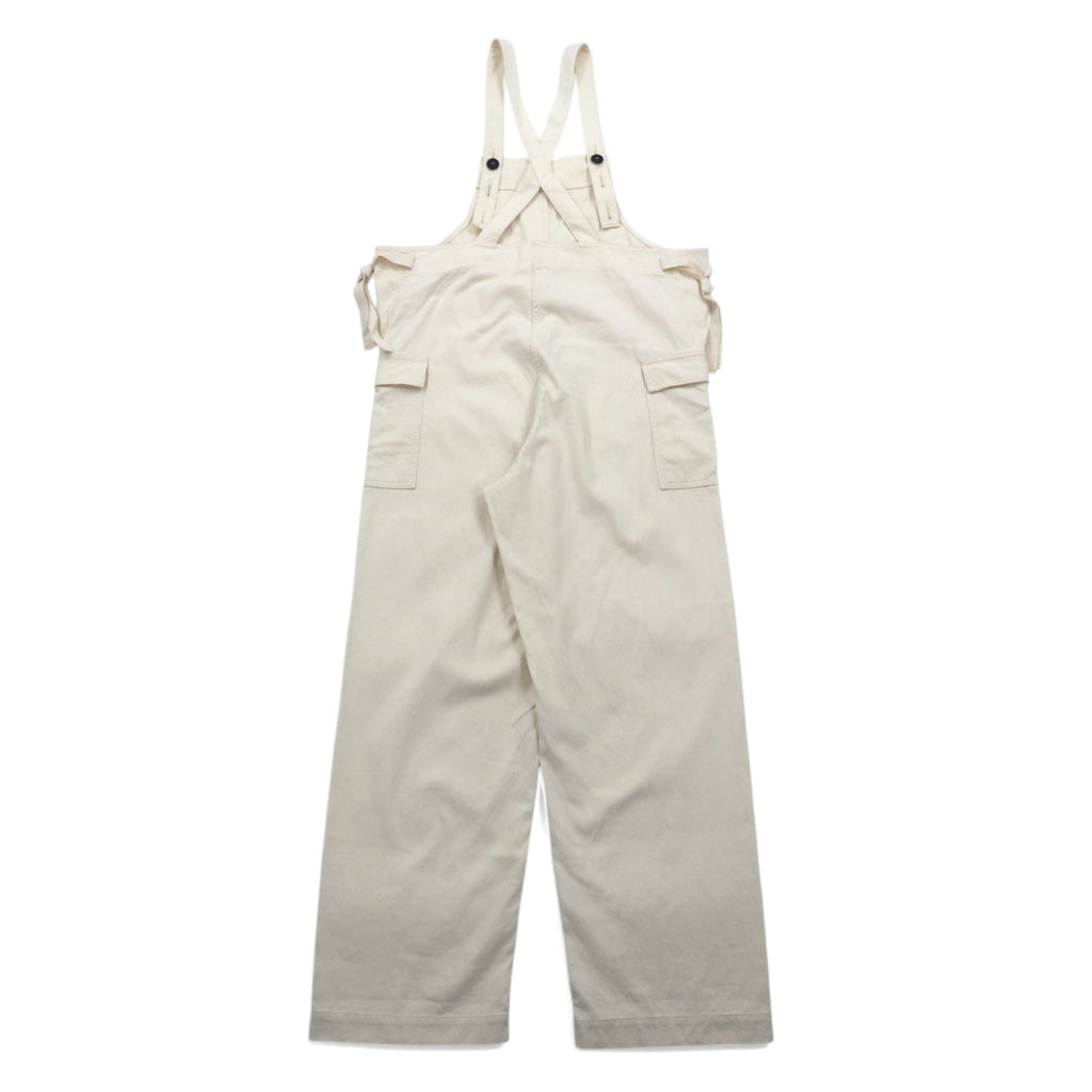 Unused Overalls M Natural White Cotton Made in Japan UW0909