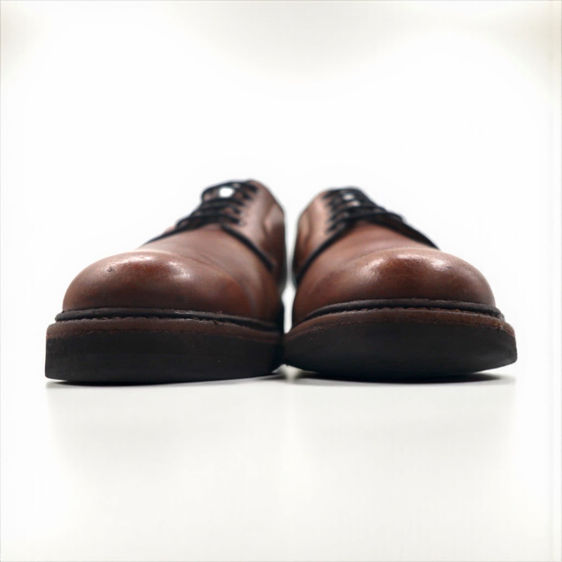 McMAHAN SHOES Plain Toe Dress Shoes, Size 27cm, Brown Leather, Vibram Sole