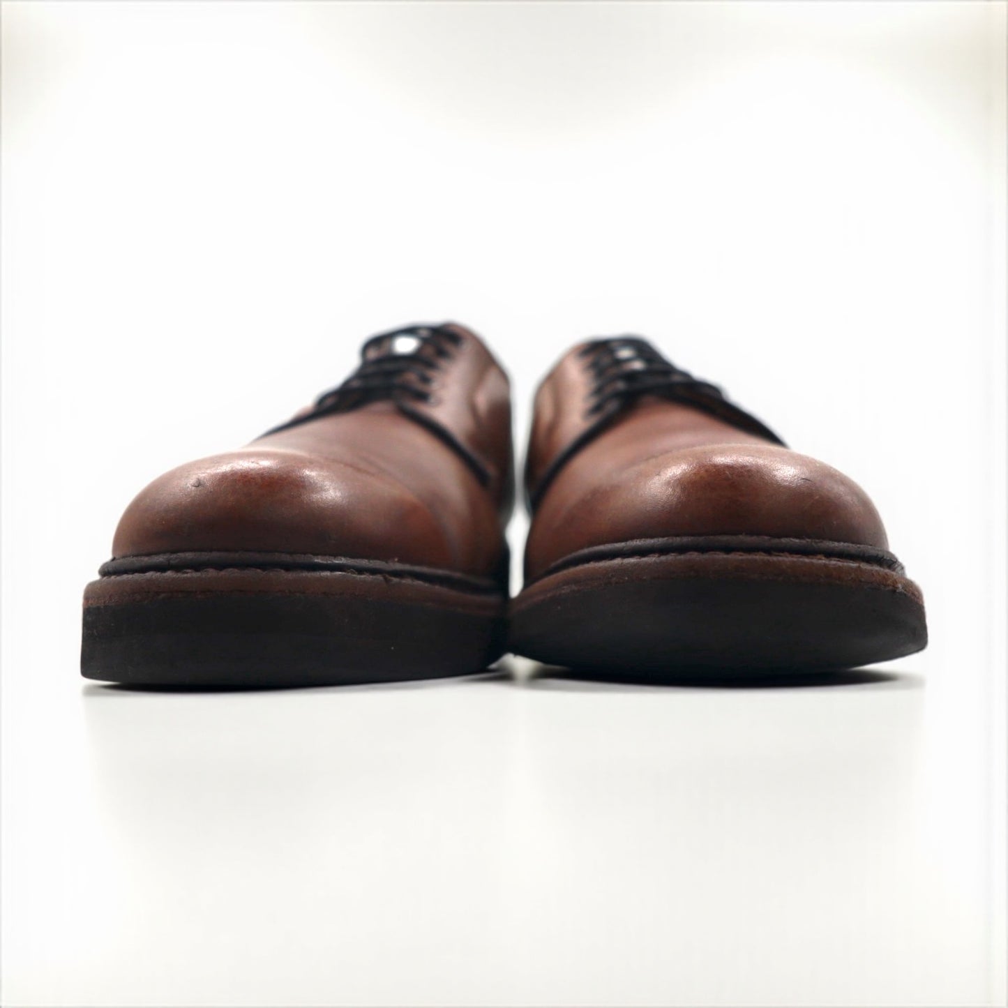 McMAHAN SHOES プレーントゥ ドレスシューズ 27cm ブラウン レザー Vibramソール