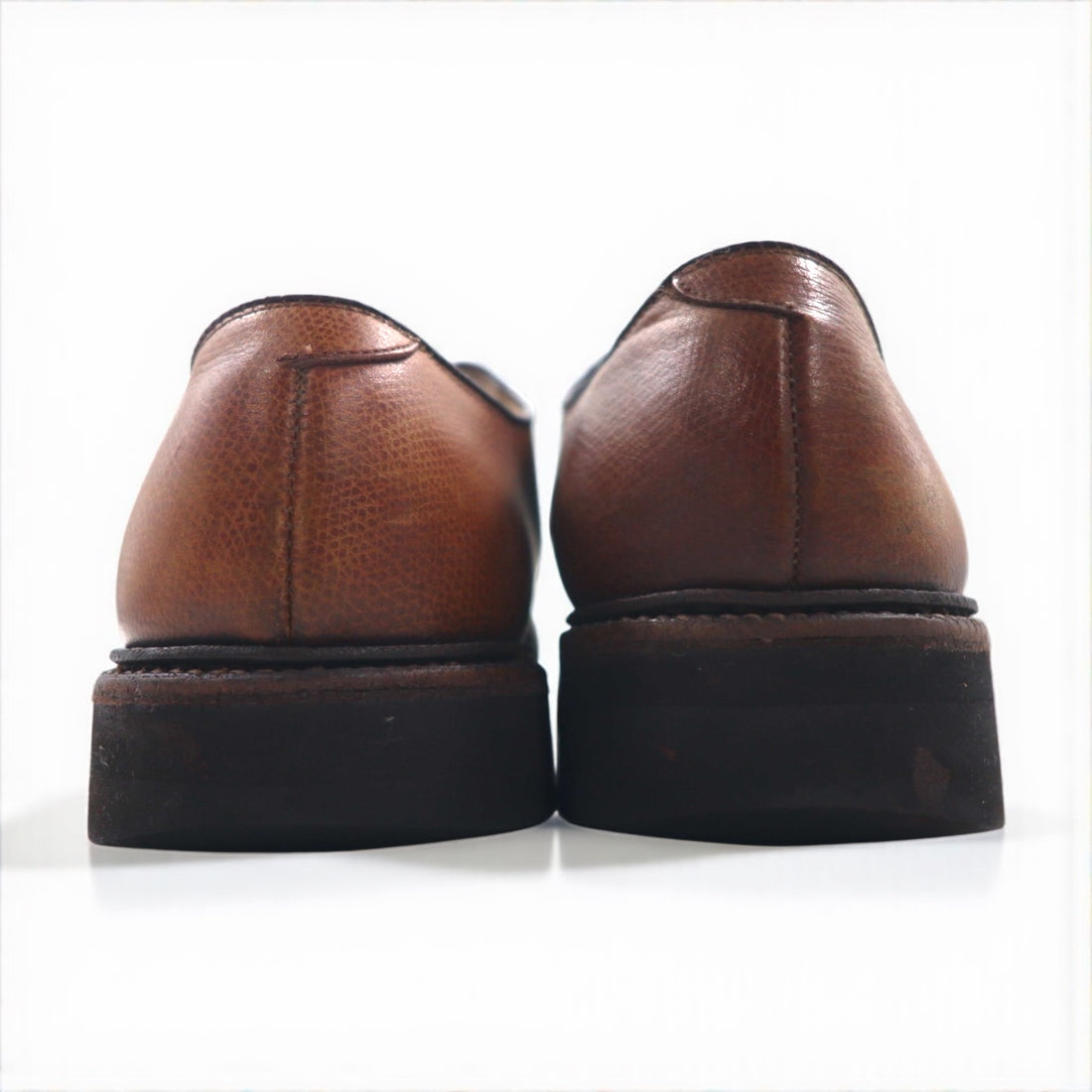 McMAHAN SHOES Plain Toe Dress Shoes, Size 27cm, Brown Leather, Vibram Sole