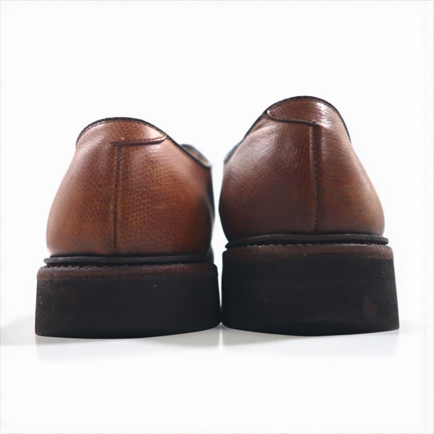 McMAHAN SHOES Plain Toe Dress Shoes, Size 27cm, Brown Leather, Vibram Sole