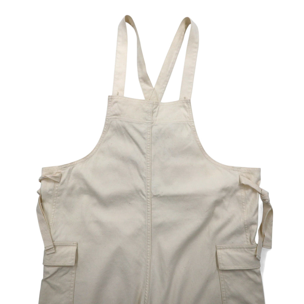 Unused Overalls M Natural White Cotton Made in Japan UW0909