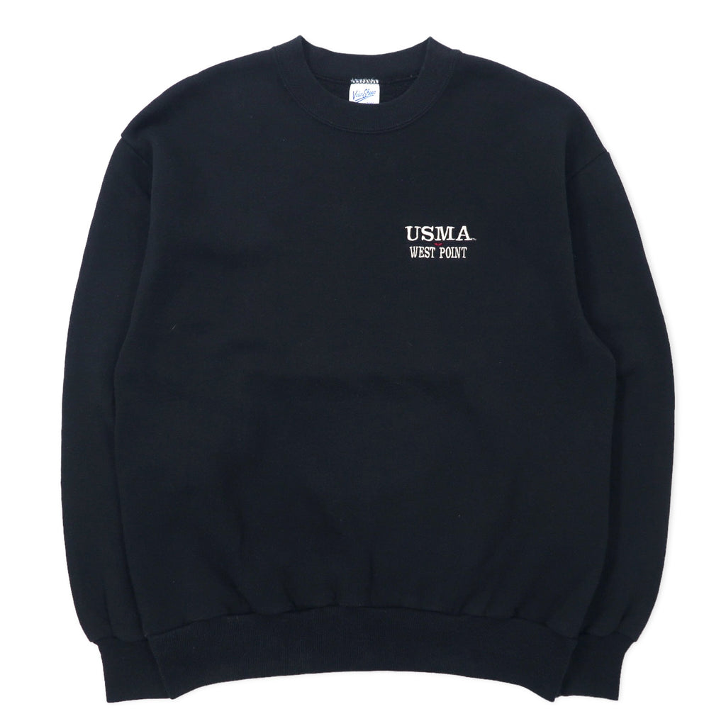 日本然リトテ-古着オンライン-Velva Sheen USA製 90年代 USMA スウェット M ブラック コットン-Velva Sheen USA Made 90's USMA Sweatshirt M Black Cotton