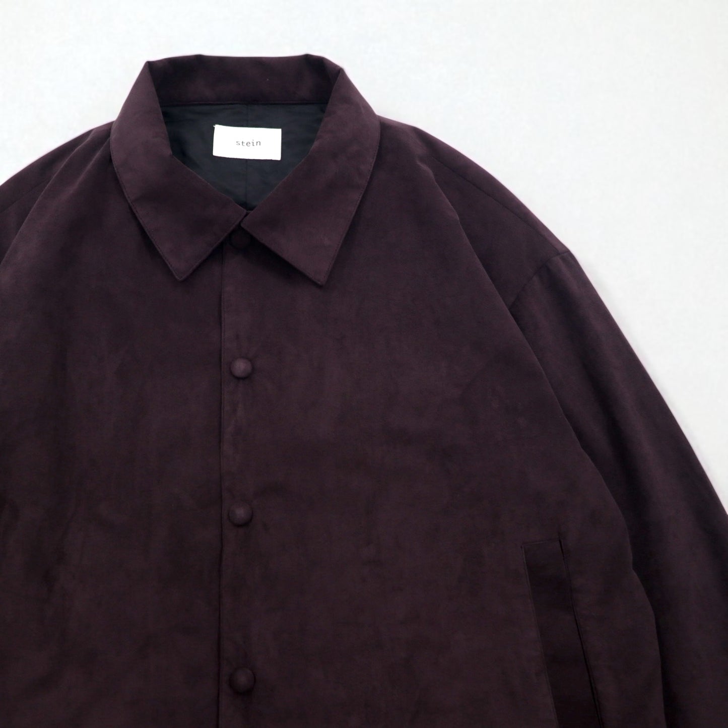 stein Fake Suede Leather Coach Jacket, Oversized M, Brown, ST-019, Made in Japan