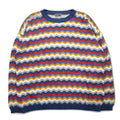 Vintage 90s Italy Made Retro Zigzag Pattern Sweater MARTINI コットン ニット  L マルチカラー ボーダー