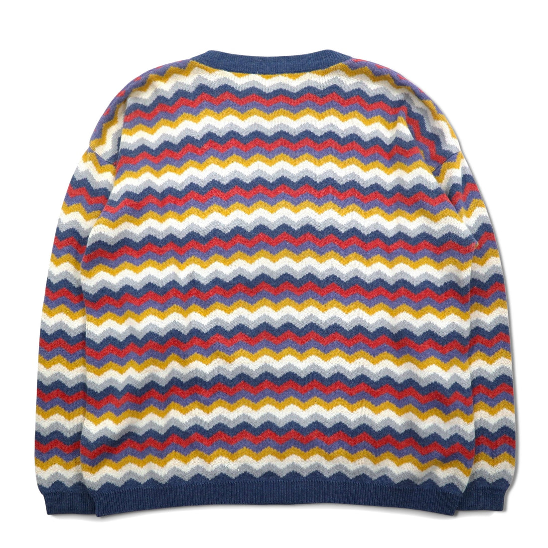 Vintage 90s Italy Made Retro Zigzag Pattern Sweater MARTINI コットン ニット  L マルチカラー ボーダー