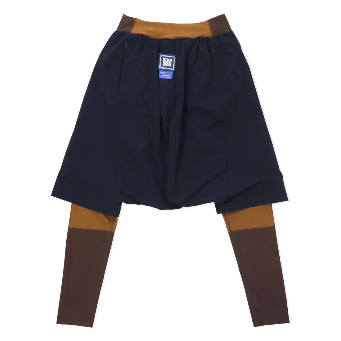 FUMITO GANRYU Docking Layered Sarouel Pants 2 Navy Nylon FU8-PA-03 Made in Japan