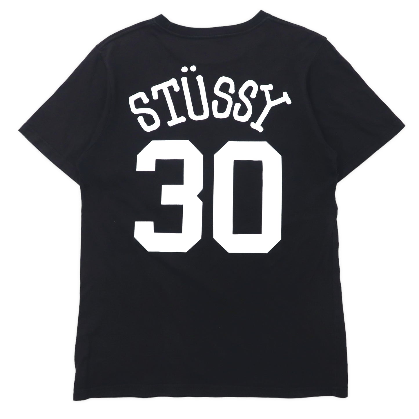 メキシコ製、クラウンロゴ】stussy両面プリントロゴTシャツ黒sk8M古着