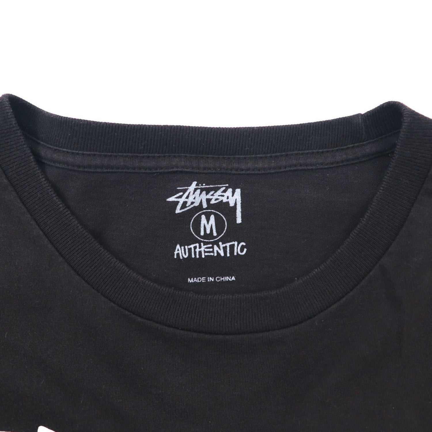 Stussy × UNDEFEATED Print T-Shirt M Black Cotton Named Ring Double 