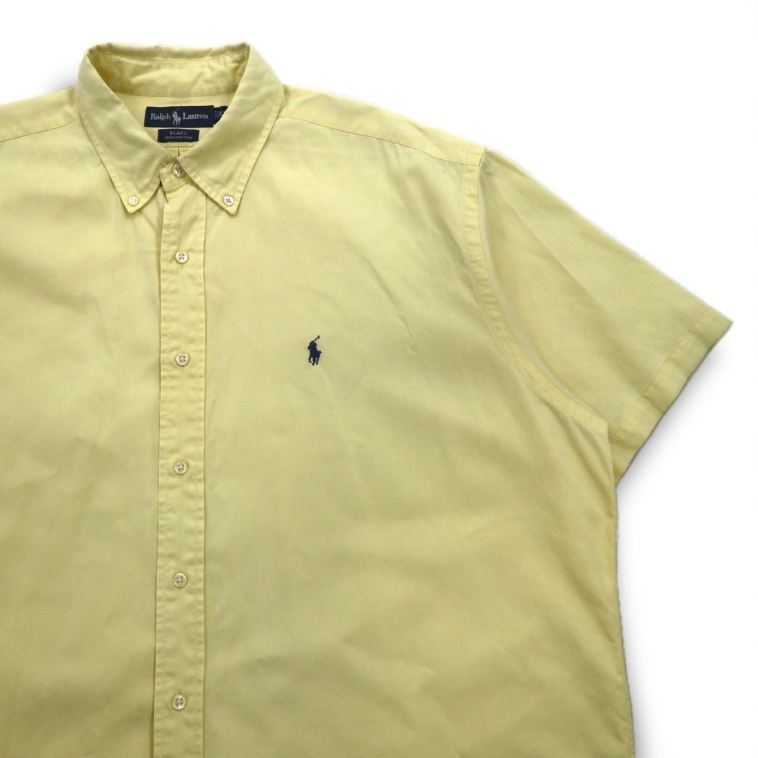 Ralph Lauren 90年代 BLAKE 半袖 オックスフォード ボタンダウンシャツ XL イエロー コットン スモールポニー刺繍