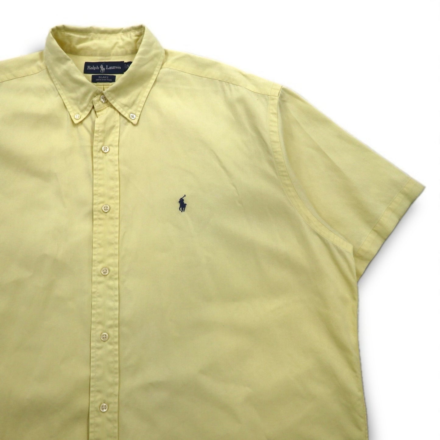 Ralph Lauren 90s BLAKE Short Sleeve Oxford Button-Down Shirt, Size XL, Yellow Cotton with Small Pony Embroidery