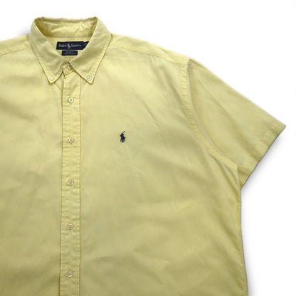 Ralph Lauren 90s BLAKE Short Sleeve Oxford Button-Down Shirt, Size XL, Yellow Cotton with Small Pony Embroidery