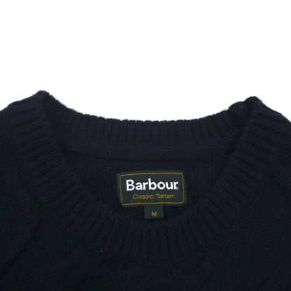 Barbour フィッシャーマン アラン ニット セーター M ネイビー ウール CLASSIC TARTAN MKN1059NY94