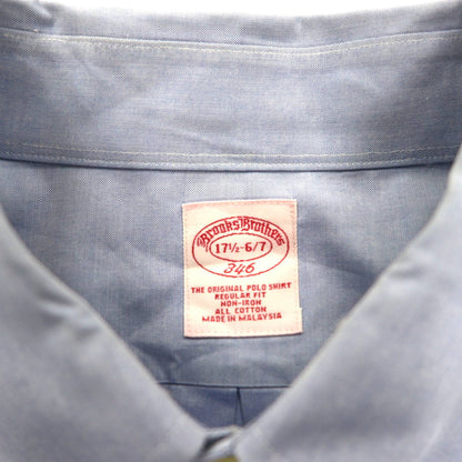 Brooks Brothers 346 ボタンダウンシャツ XL ブルー コットン REGULAR FIT NON-IRON