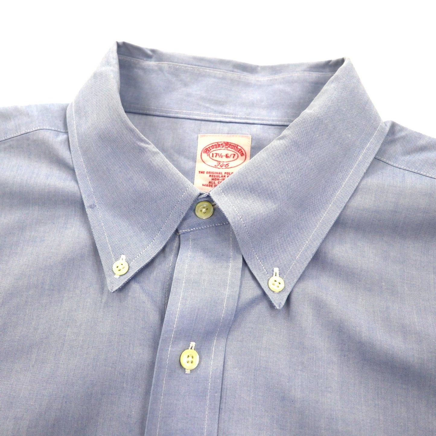 Brooks Brothers 346 ボタンダウンシャツ XL ブルー コットン REGULAR FIT NON-IRON