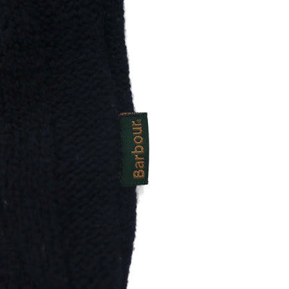 Barbour フィッシャーマン アラン ニット セーター M ネイビー ウール CLASSIC TARTAN MKN1059NY94