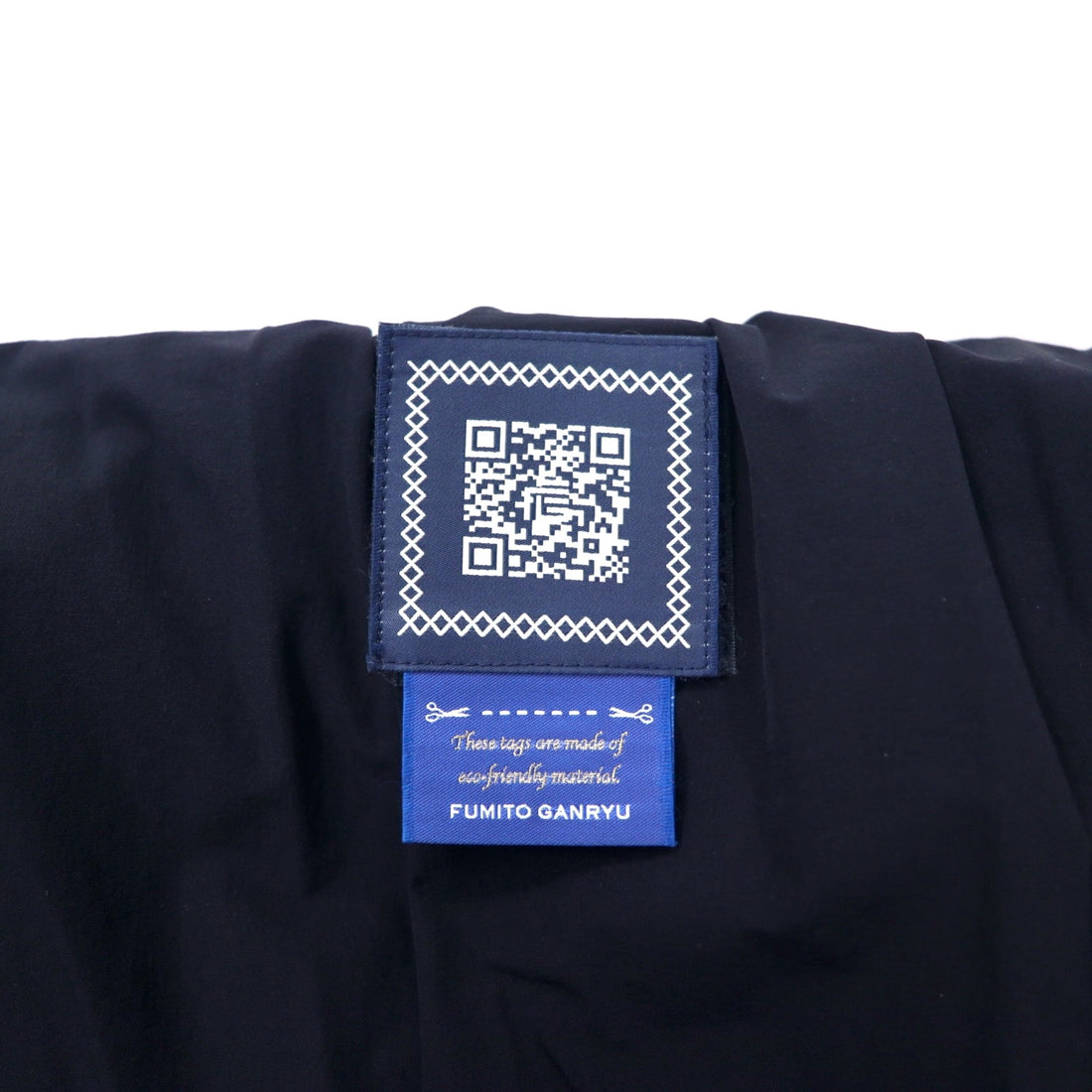 FUMITO GANRYU Docking Layered Sarouel Pants 2 Navy Nylon FU8-PA-03 Made in Japan