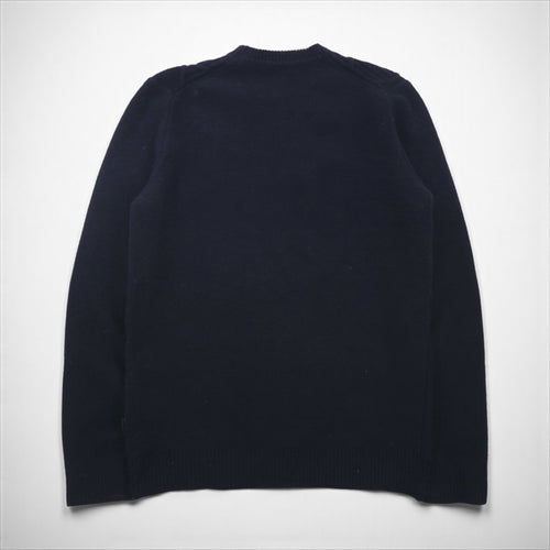 Barbour Fisherman's Aran Knit Sweater, Size M, Navy Wool, Classic Tartan, MKN1059NY94