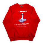 FRUIT OF THE LOOM 80s USA made printed sweatshirt L Red cotton brushed lining